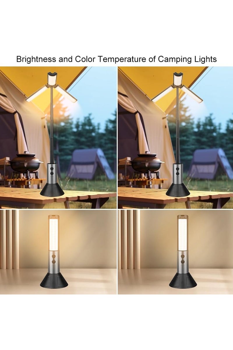 DIGI CORE Outdoor Rechargeable Light Multifunctional Telescopic Folding Stand Camping Light Super Bright Camping Light 54 LED Warm Yellow Light Weather Resistant High Capacity Multi Angle Adjustments Light Source White Laser Core+54*LED  Flashlight Mode High - Low - Strobe Camping Light Mode High - Low YD-2324 - Image 5