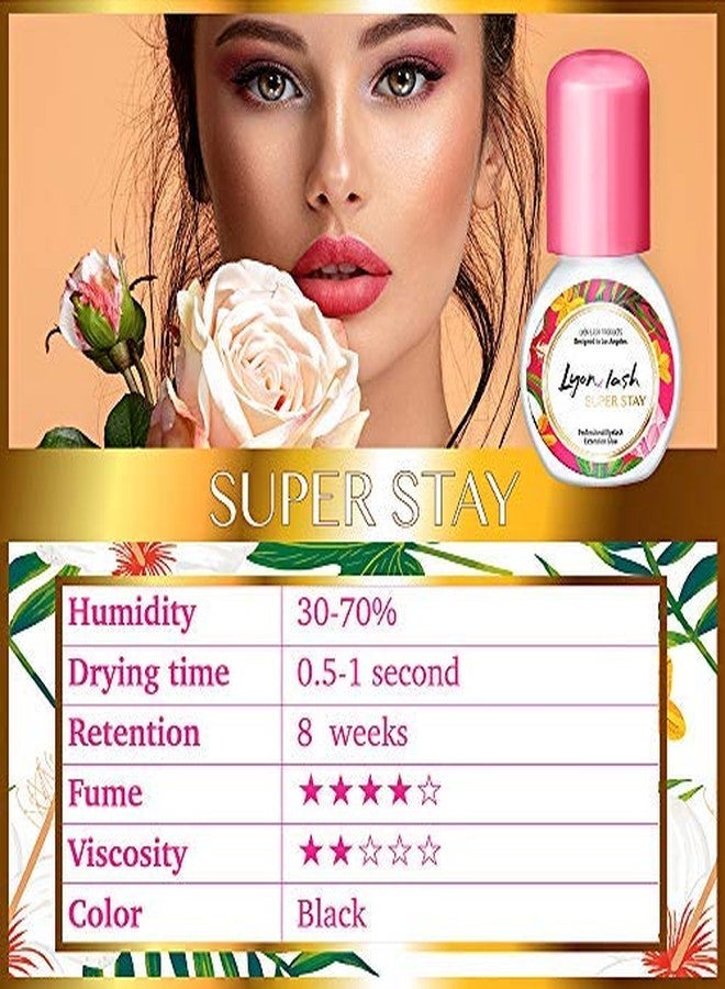 Lyon lash غراء تمديد الرموش ليون لاش سوبر ستاي 10 مل | وقت جفاف 0.5 ثانية | احتفاظ يصل إلى 8 أسابيع | لوازم لاصقة سوداء للاستخدام المهني - Image 5