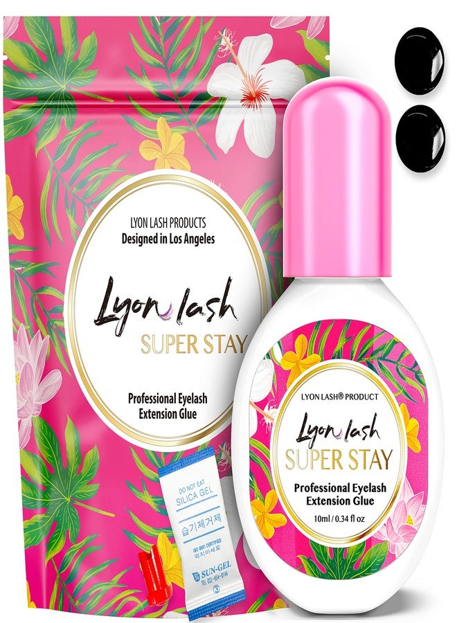 Lyon lash غراء تمديد الرموش ليون لاش سوبر ستاي 10 مل | وقت جفاف 0.5 ثانية | احتفاظ يصل إلى 8 أسابيع | لوازم لاصقة سوداء للاستخدام المهني - Image 1