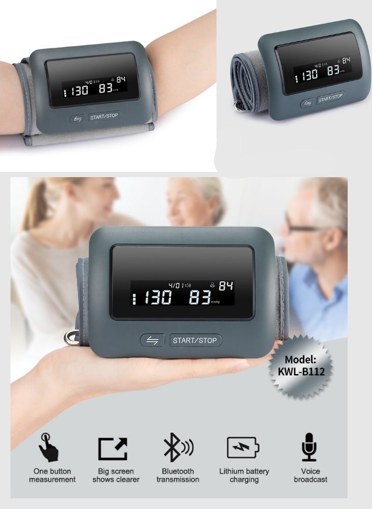 Generic Universal Blood Pressure Monitor Voice Broadcast, Portable Home Family Travel Blood Pressure Monitor, Bluetooth Wireless Upper Arm Blood Pressure Monitor - Clinically Proven Blood Pressure Cuff - All-in-One Portable Monitor  - Image 1