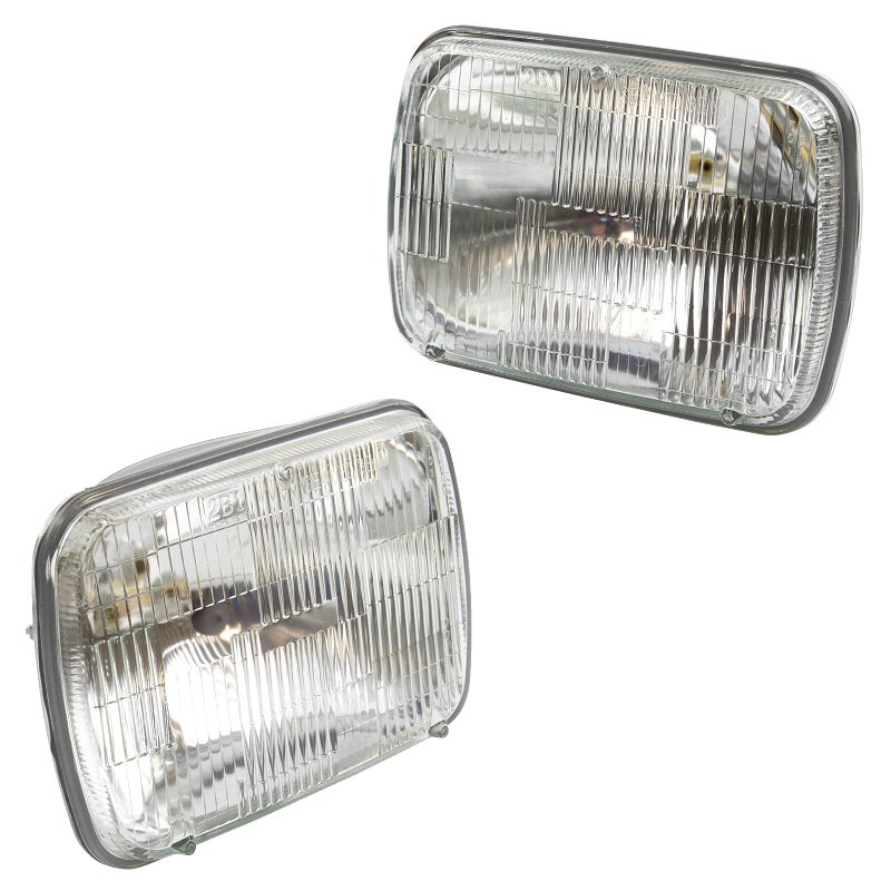 TRQ Sealed Beam Rectangle Headlight Headlamp Pair for Chevy GMC Ford Toyota - Image 5
