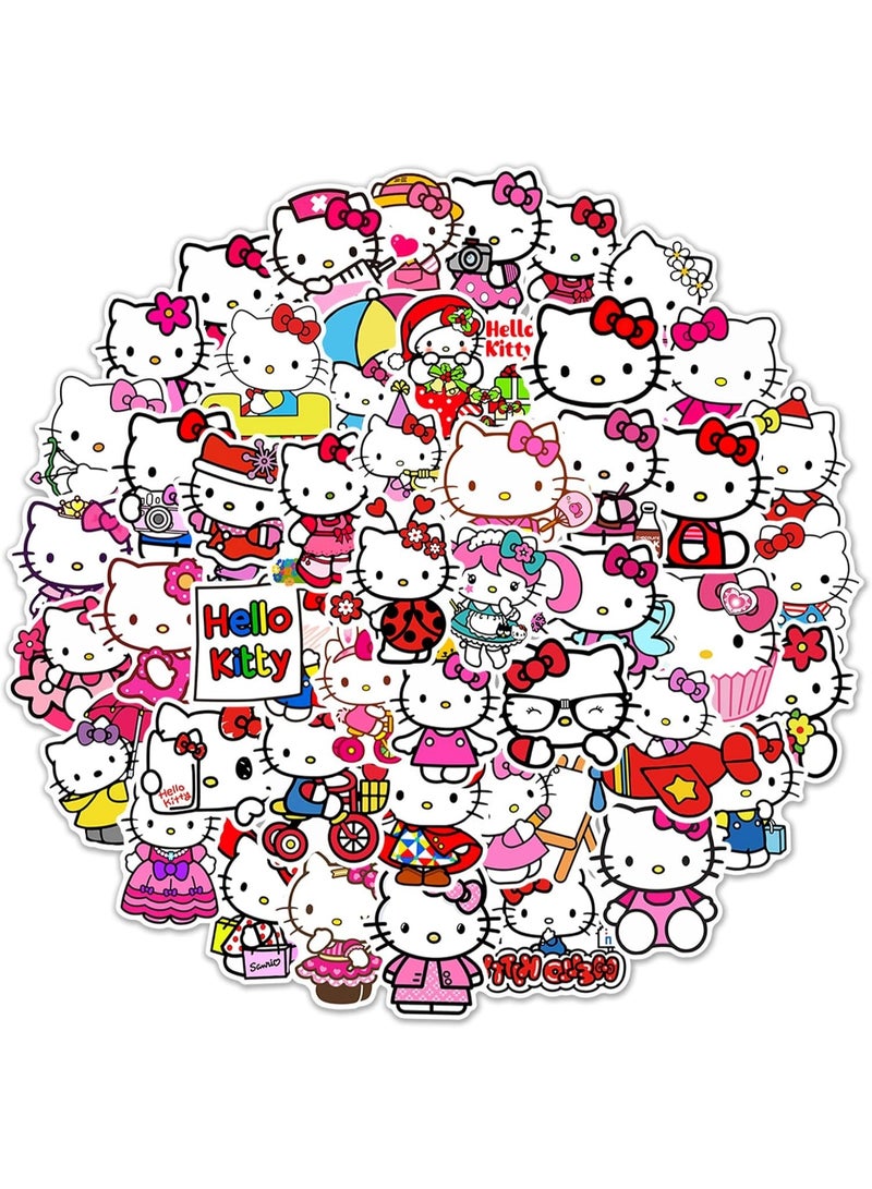 Meetion Kawaii Hello Kitty Stickers for Girl Water Bottle, 50pcs Cute Sanrio Cartoon Hellokitty Waterproof Vinyl Decal for Teen Kids Women Laptop Skateboard Phone Guitar Travel Case Bike - Image 4