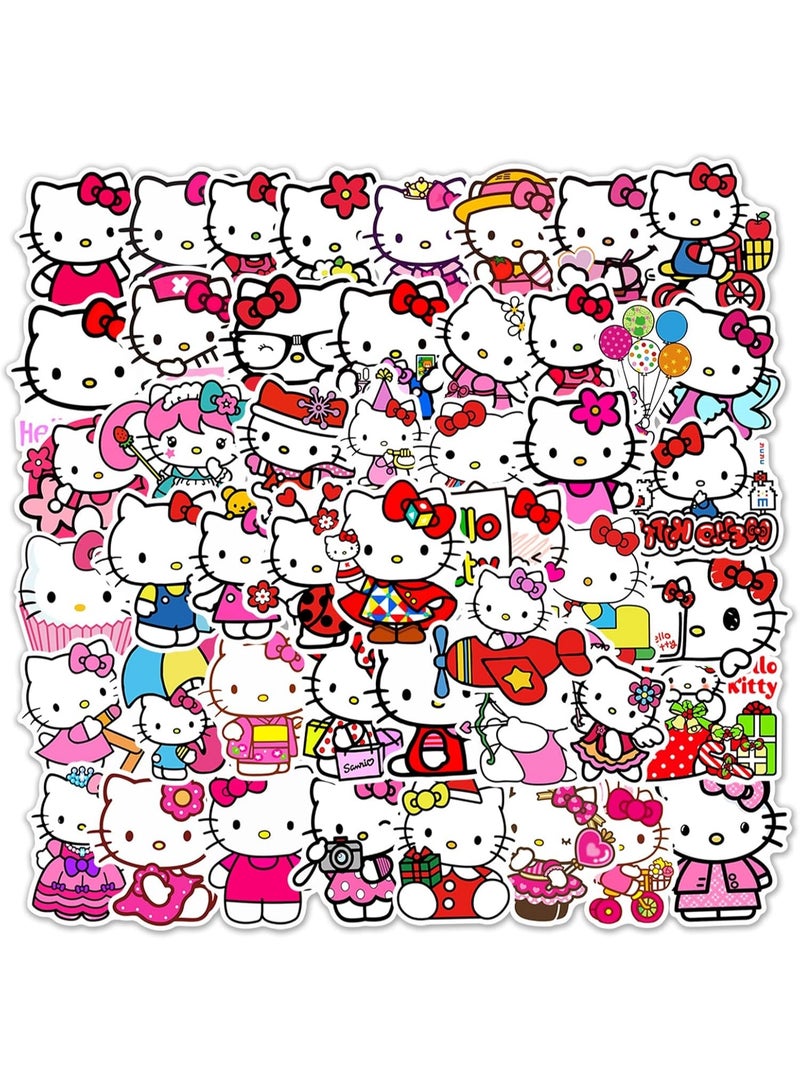 Meetion Kawaii Hello Kitty Stickers for Girl Water Bottle, 50pcs Cute Sanrio Cartoon Hellokitty Waterproof Vinyl Decal for Teen Kids Women Laptop Skateboard Phone Guitar Travel Case Bike - Image 3