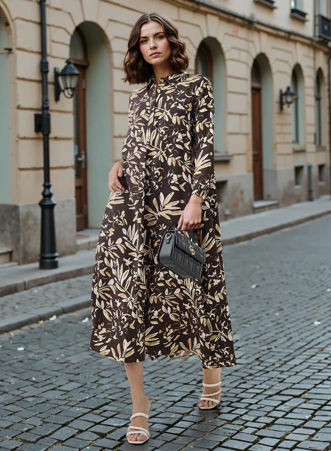 ايكونيك فستان ميدي بطبعة زهور