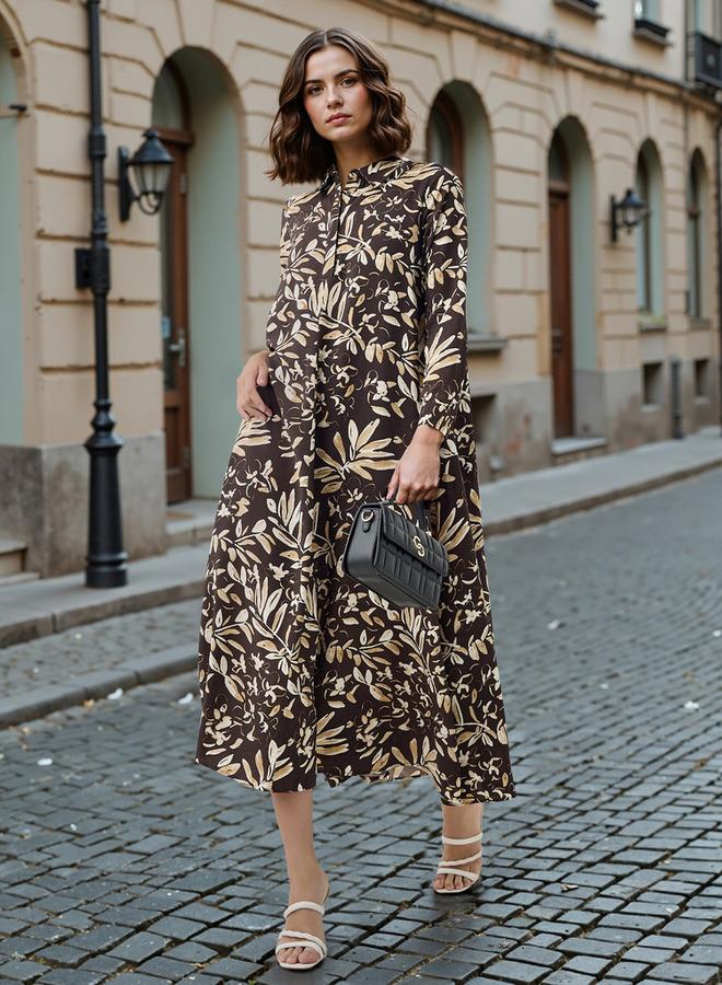 ايكونيك فستان ميدي بطبعة زهور - Image 2