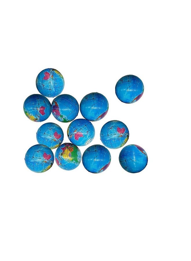 Sohapy 2.48'' Mini Squeezable Globe Stress Ballstension Reliver Ballsparty Favorsoft Pu Globe Ballearth Patternparty Toys (12 Pcs) - Image 1