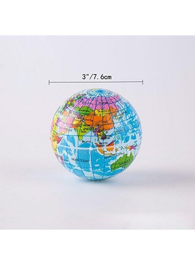 Sohapy 2.48'' Mini Squeezable Globe Stress Ballstension Reliver Ballsparty Favorsoft Pu Globe Ballearth Patternparty Toys (12 Pcs) - Image 2