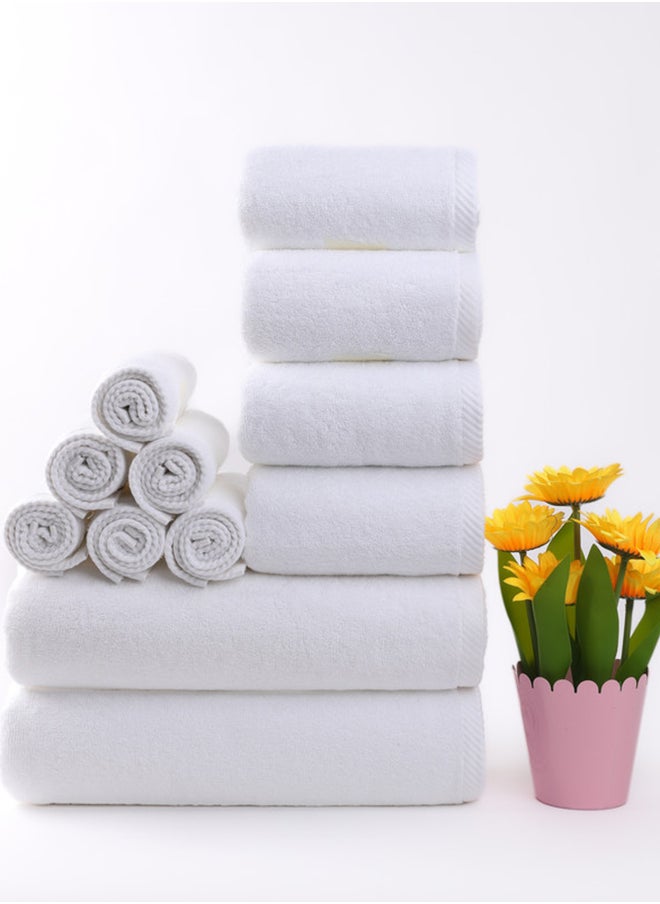 White Rose Towel White Rose 12-Piece  Set, 100% Premium Cotton 600 GSM Superior Quality, Quick Dry Highly Absorbent Thick Bathroom Soft Hotel s for Bath And Spa,  Set Includes 2 Bath s (70x140 cm), 4 Hand s (40x70 cm), 6 Washcloths (33x33 cm) White  - Image 1