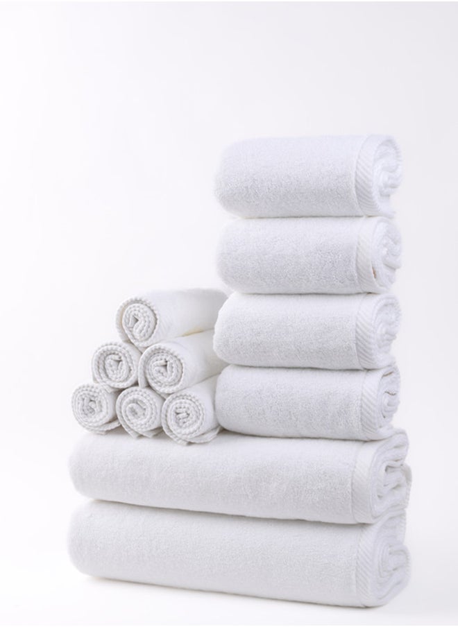 White Rose Towel White Rose 12-Piece  Set, 100% Premium Cotton 600 GSM Superior Quality, Quick Dry Highly Absorbent Thick Bathroom Soft Hotel s for Bath And Spa,  Set Includes 2 Bath s (70x140 cm), 4 Hand s (40x70 cm), 6 Washcloths (33x33 cm) White  - Image 2