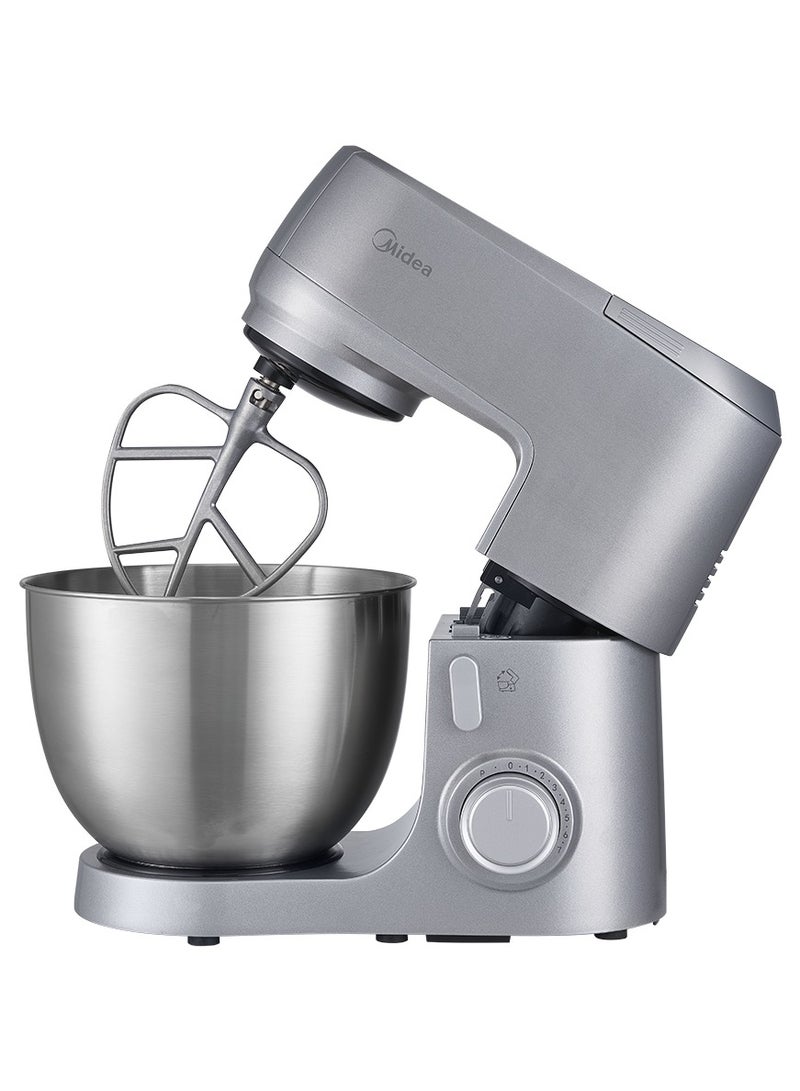 evvoli Stand Mixer, 6.5L Bowl Capacity, SUS Beater, Dough Hook, Multi Speed Control, Anti-Splash Guard, Dish Washer Safe 6.5 L 1200 W EVKA-KM65S Silver - Image 5