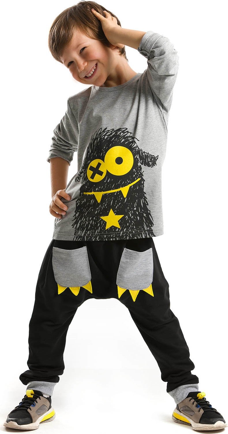 Denokids Xo Ponçik Boy T-shirt Pants Set  - Image 1