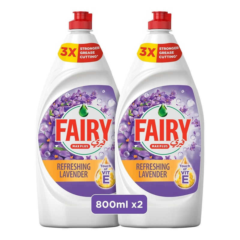 Fairy Dishwashing Liquid Refreshing Lavender With A Touch Of Vitamin E Value Pack 2 x 800 ml
