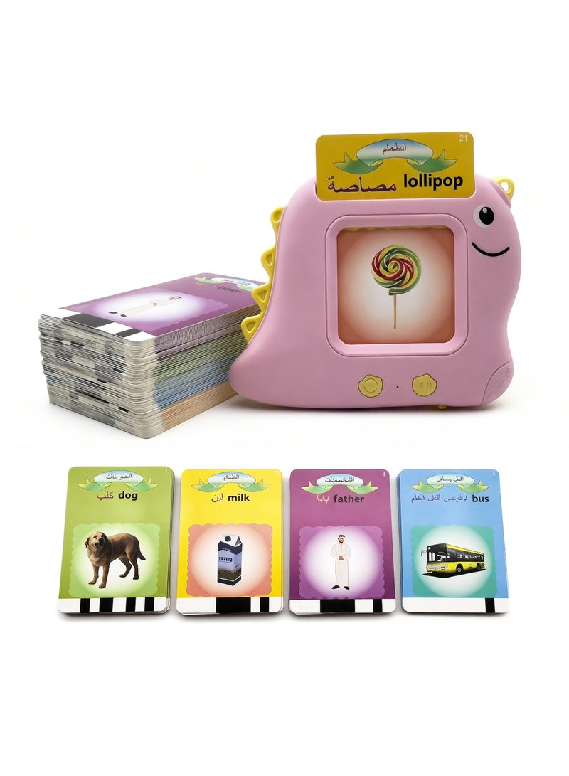 Smart Card Learning Machine, Arabic English Talking Flash Cards for Early Education Preschool Kids, 112 Cards 224 Words Educational Toys for Boys, Girls - Image 1