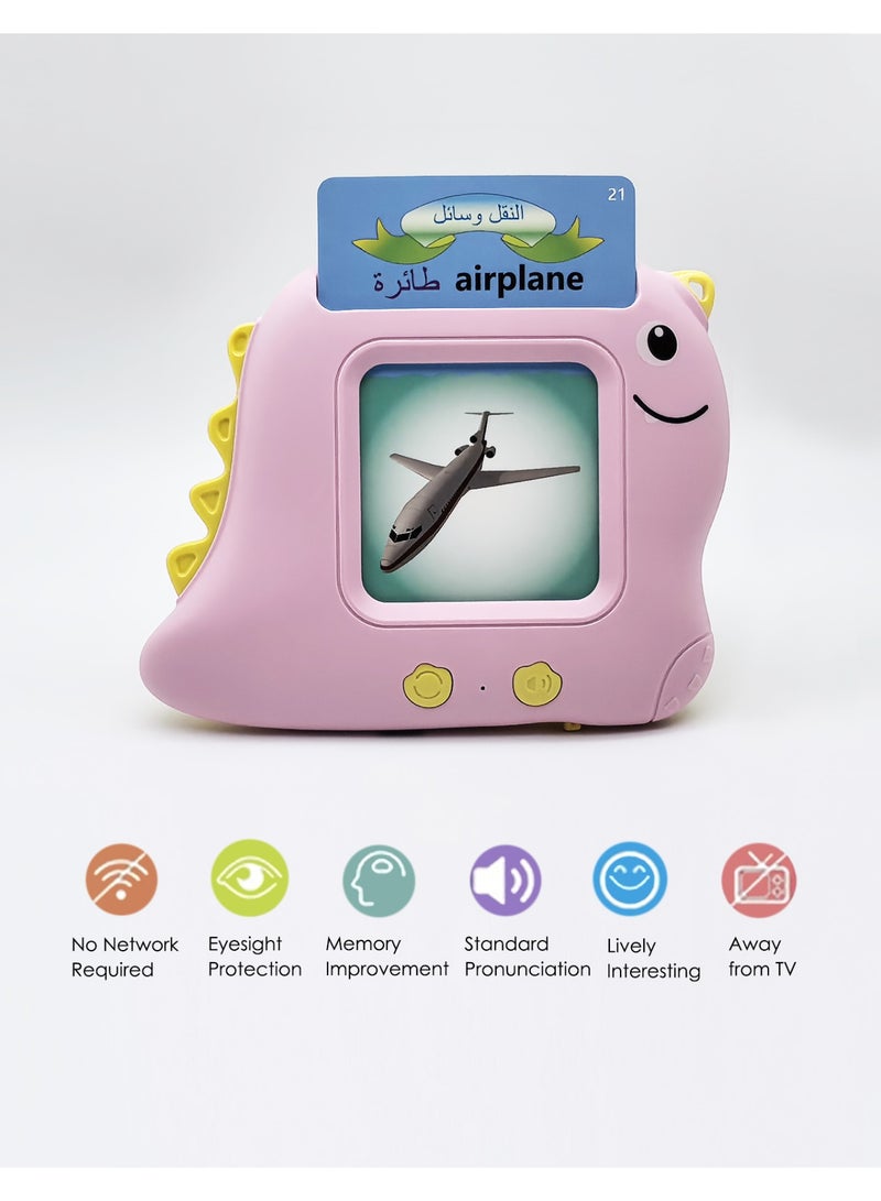 Smart Card Learning Machine, Arabic English Talking Flash Cards for Early Education Preschool Kids, 112 Cards 224 Words Educational Toys for Boys, Girls - Image 2