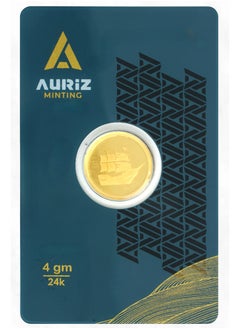 AURIZ MINTING Rizan Jewellery - Auriz Minting 4Gm 24K Gold Coin Ship Edition Design  - Image 1