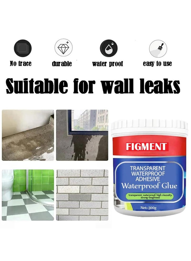 فيجمينت عازل أسطح ضد الماء,مانع تسرب وغالق فراغات ,للأرضيات والحمام والنوافذ ,معجون شفاف للإصلاح مع فرشاة  ,300 جرام - Image 5