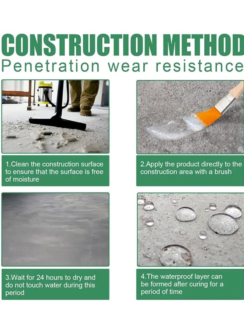 فيجمينت عازل أسطح ضد الماء,مانع تسرب وغالق فراغات ,للأرضيات والحمام والنوافذ ,معجون شفاف للإصلاح مع فرشاة  ,300 جرام - Image 2