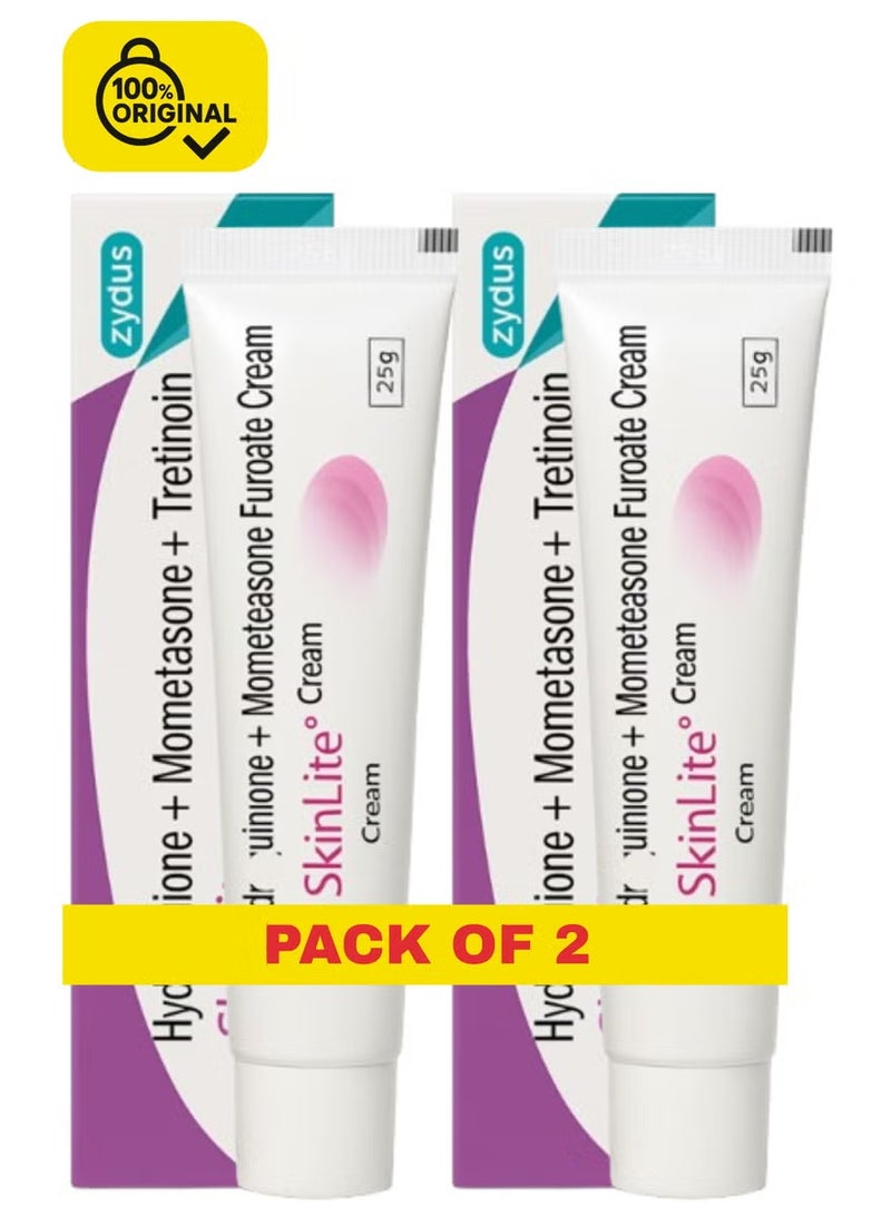 Pack of 2 Skinlite Cream for Skin Brightening and Pigmentation Treatment 25g Each for Face and Body