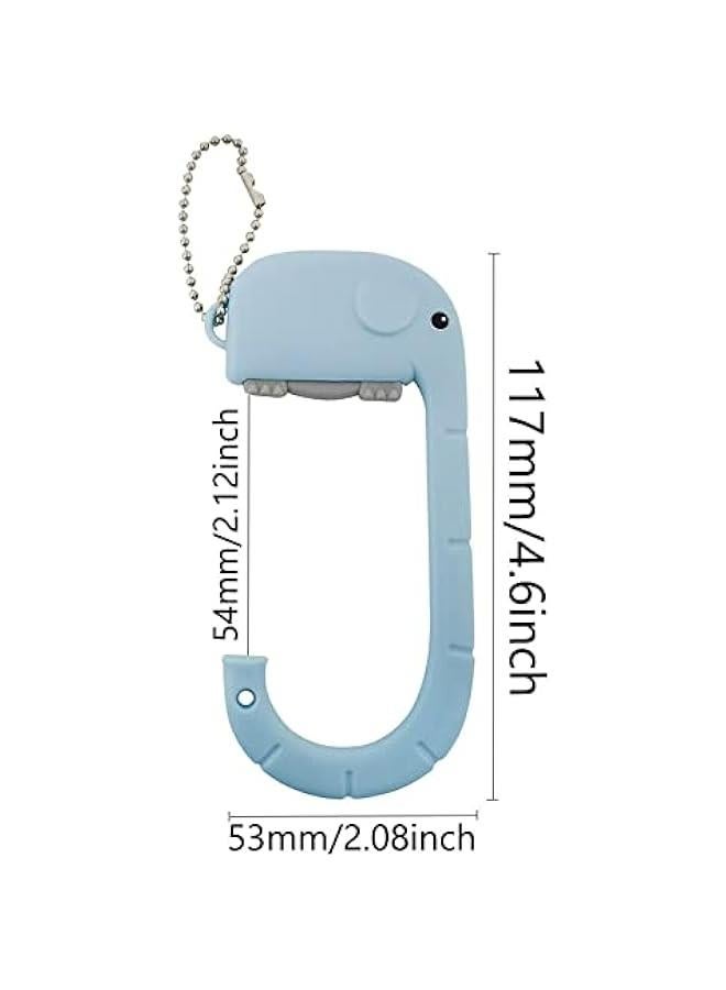 خطافات حقائب مكتبية للطاولة، مجموعة من 3 خطافات حقائب تسوق بتصميم فيل جميل، ل الحقائب وتزيين حقائب المدرسة والظهر، بألوان بيضاء وزرقاء ووردية. - Image 2