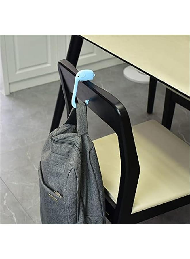 خطافات حقائب مكتبية للطاولة، مجموعة من 3 خطافات حقائب تسوق بتصميم فيل جميل، ل الحقائب وتزيين حقائب المدرسة والظهر، بألوان بيضاء وزرقاء ووردية. - Image 3