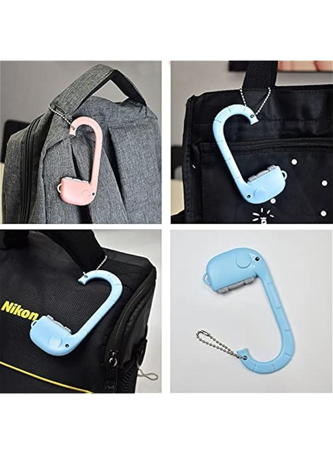 خطافات حقائب مكتبية للطاولة، مجموعة من 3 خطافات حقائب تسوق بتصميم فيل جميل، ل الحقائب وتزيين حقائب المدرسة والظهر، بألوان بيضاء وزرقاء ووردية. - Image 5