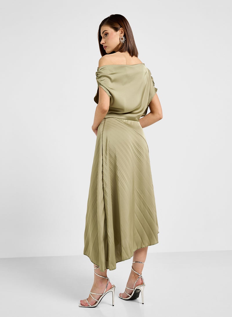 ELLA Pleated Asymmetrical Dress - Image 2