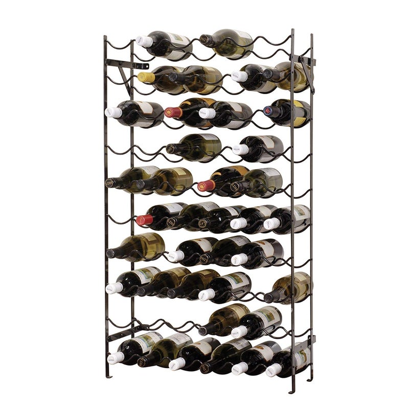 Oenophilia Oenophilia Alexander Wine Rack  60 Bottle Sturdy Metal Construction WobbleFree Extra Large Standing and Wall Mount Wine Holder Storage Measures 395 H x 225 W x 8 D 