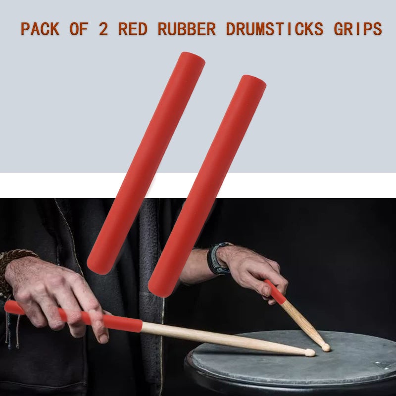 Cheerock Pack of 2 Rubber Drumsticks Grips, Non-Slip Drum Stick Wrap Grips for Drumming Exercise, Comfortable Drum Sticks Handle Grip, Drum Kits Percussion Drumming Accessories - Image 2