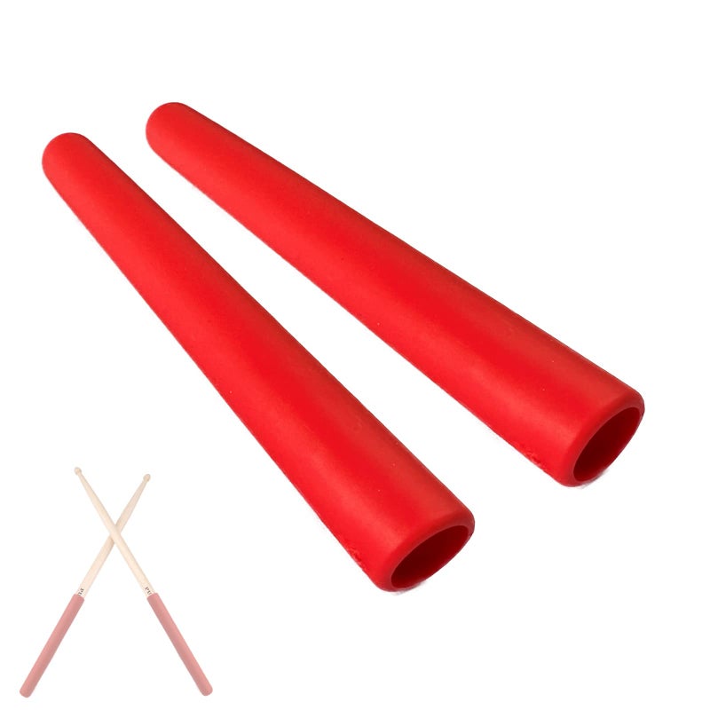 Cheerock Pack of 2 Rubber Drumsticks Grips, Non-Slip Drum Stick Wrap Grips for Drumming Exercise, Comfortable Drum Sticks Handle Grip, Drum Kits Percussion Drumming Accessories - Image 1