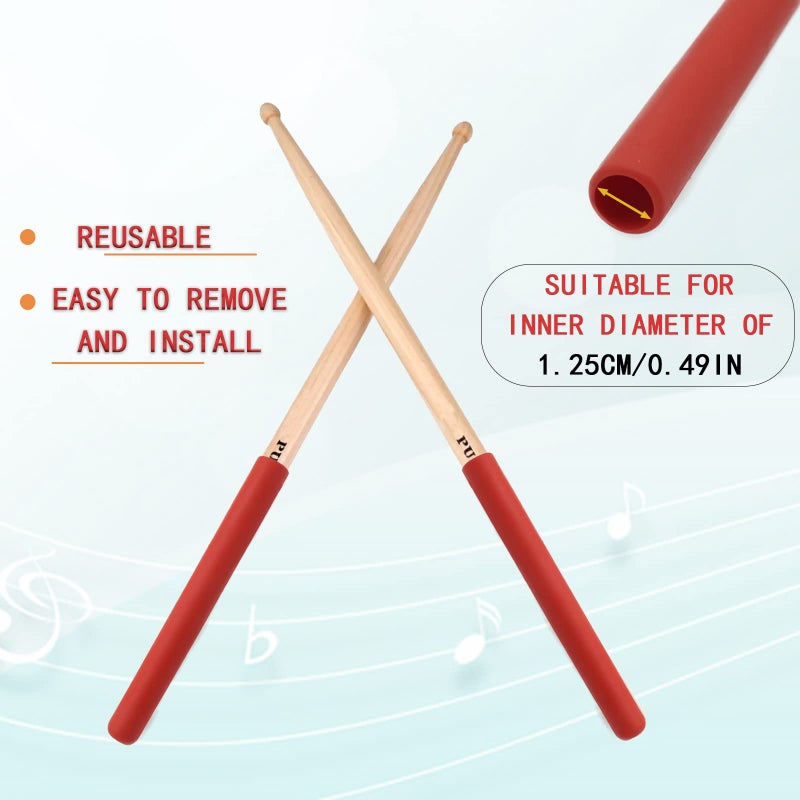 Cheerock Pack of 2 Rubber Drumsticks Grips, Non-Slip Drum Stick Wrap Grips for Drumming Exercise, Comfortable Drum Sticks Handle Grip, Drum Kits Percussion Drumming Accessories - Image 5