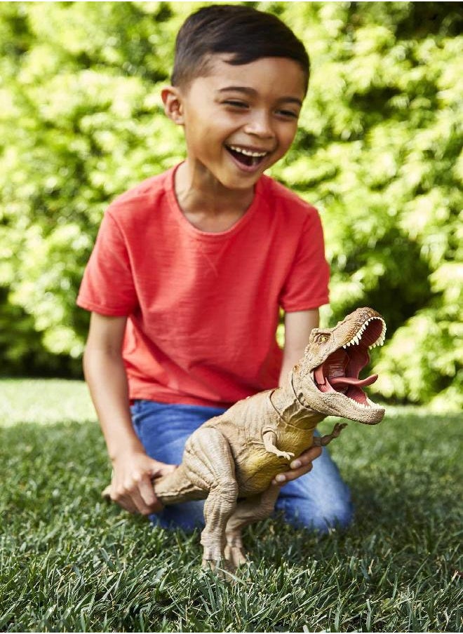 Jurassic World Toys - Jurassic World Toys Epic Roarin’ Tyrannosaurus Rex Large Action Figure with Primal Attack Feature, Sound, Realistic Shaking, Movable Joints; Ages 4 Years & Up - Image 1