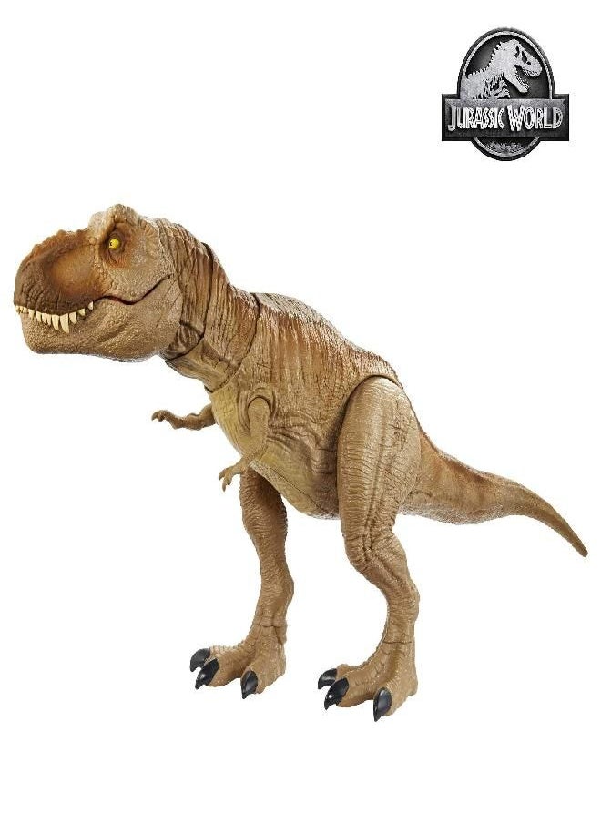 Jurassic World Toys - Jurassic World Toys Epic Roarin’ Tyrannosaurus Rex Large Action Figure with Primal Attack Feature, Sound, Realistic Shaking, Movable Joints; Ages 4 Years & Up - Image 1