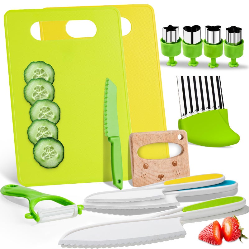 OLANRUN Kids Knife Set for Real Cooking 13PCS Toddler Knives Cooking Sets Kitchen Tools Montessori Toys for Kids Toddler 3 4 5 6 7 8 9 10 11 12 Year Old Birthday Christmas Stocking Stuffer Gifts - Image 3