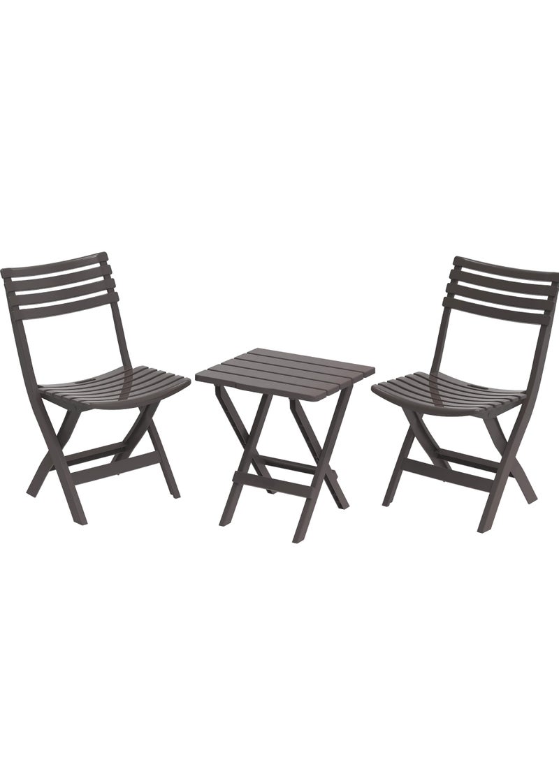كوزموبلاست طقم كرسي وطاولة قابلة للطي للتخييم من كوزموبلاست (رمادي داكن)