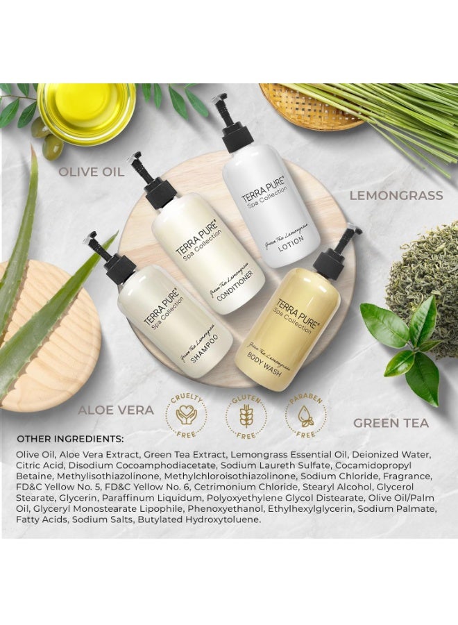 Terra Pure Terra Pure Spa Collection Amenities Set,10.14oz. Pumps (1 of Each) Shampoo, Conditioner, Hand/Body Wash, and Lotion - Image 4