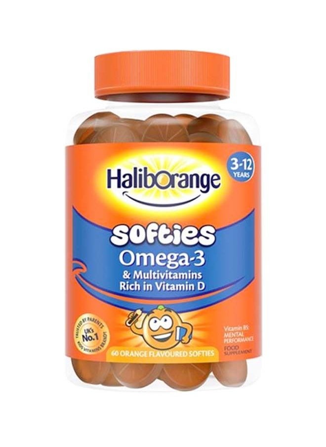 Haliborange - kids Omega 3 and Multivitamins Softies Orange Flavor 60'S - Image 1