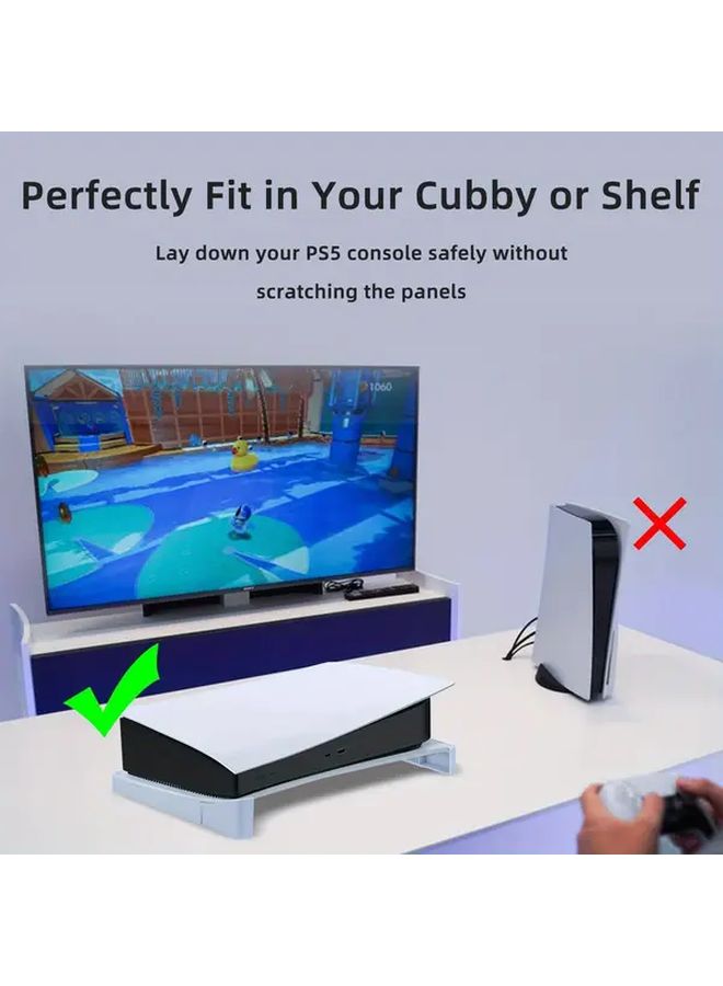 Black Horizontal Stand Holder For Standard PS5 Console Stable Base Easy Install - Image 2