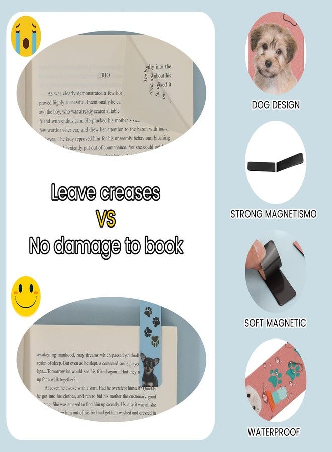 MWOOT 30 Pieces Dogs Magnetic Bookmarks,Lovely Puppy Page Markers for Student Teens Reading Lover,Cute Pet Face Magnet Book Clips Marks for Office Home Reading Supplies (30 Styles,2x6cm) - Image 4