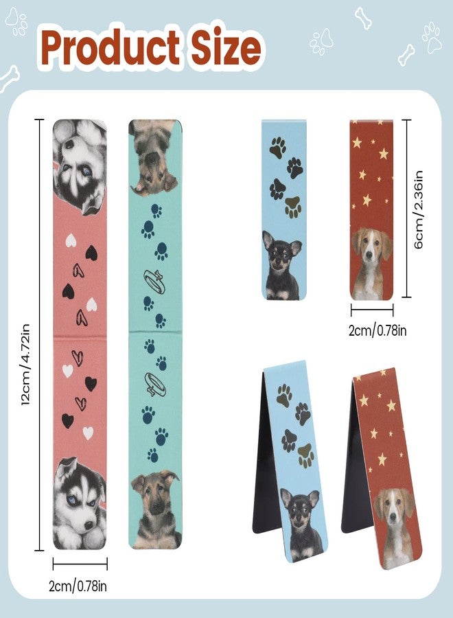 MWOOT 30 Pieces Dogs Magnetic Bookmarks,Lovely Puppy Page Markers for Student Teens Reading Lover,Cute Pet Face Magnet Book Clips Marks for Office Home Reading Supplies (30 Styles,2x6cm) - Image 2