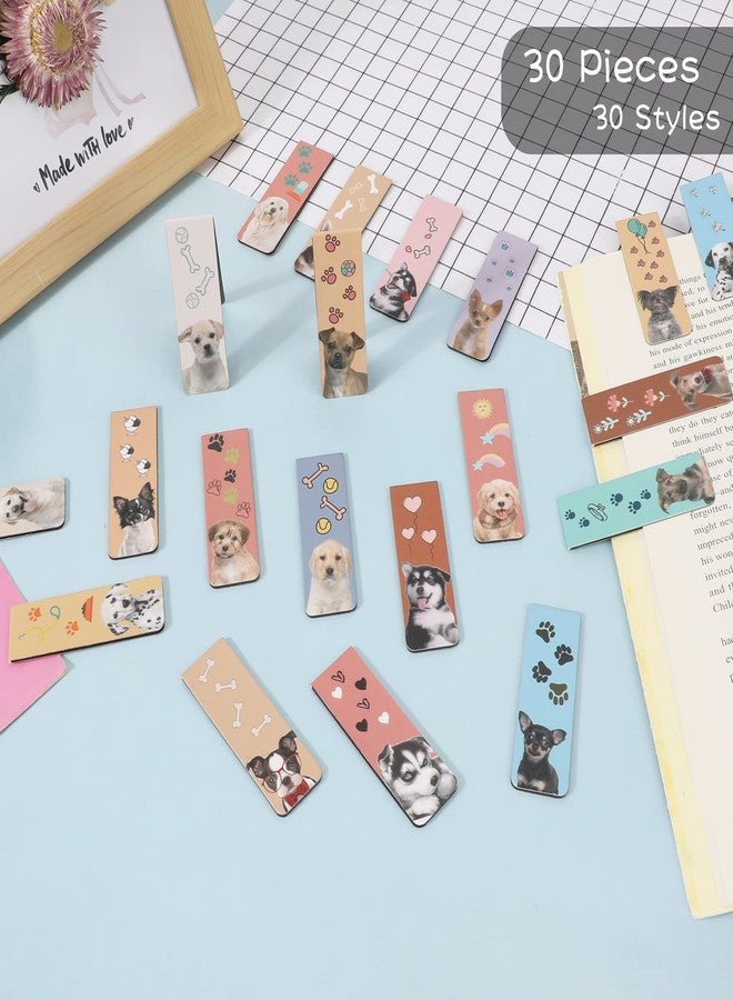 MWOOT 30 Pieces Dogs Magnetic Bookmarks,Lovely Puppy Page Markers for Student Teens Reading Lover,Cute Pet Face Magnet Book Clips Marks for Office Home Reading Supplies (30 Styles,2x6cm) - Image 5