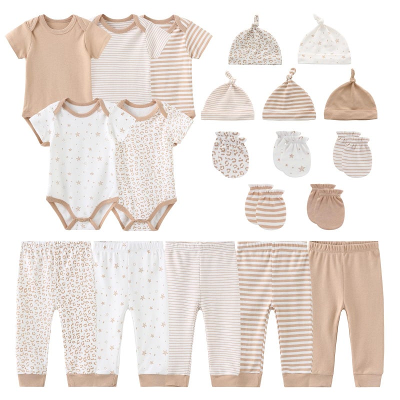 JELYLOVE Unisex Baby Boy Girl Bodysuits Sets 20 Pack Cotton Casual New Born Clothes Comfort Infant Outfit Essentials - Image 1