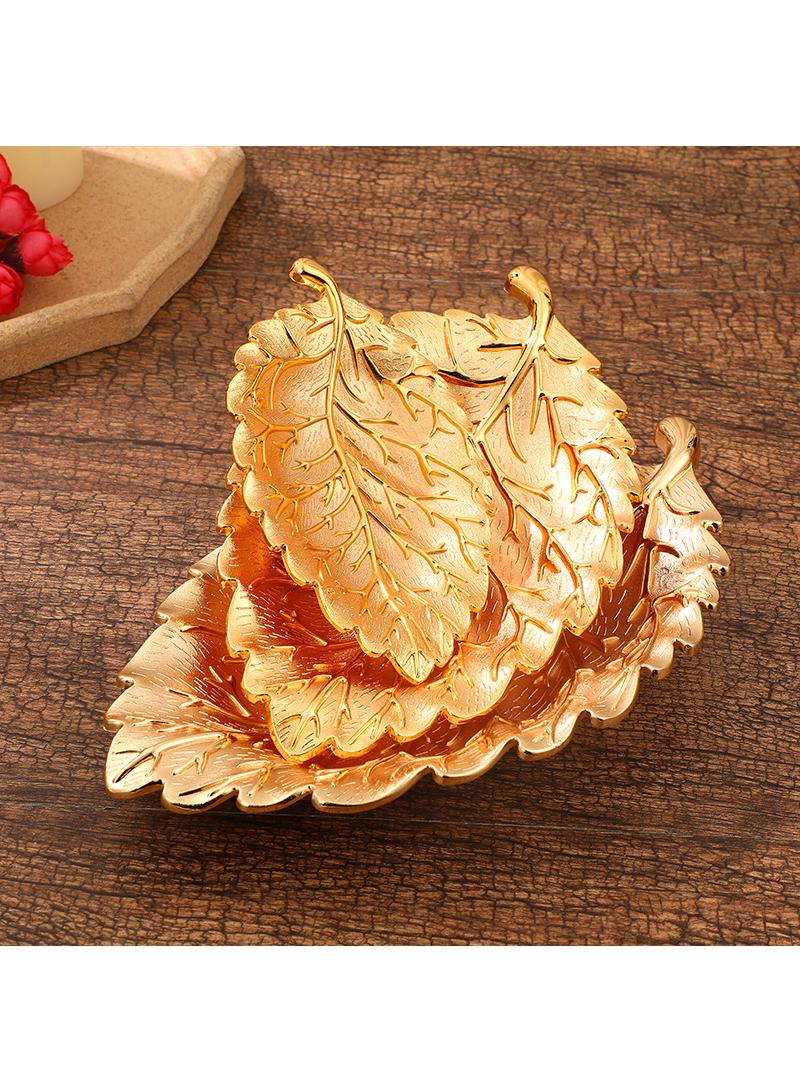 general 3-Piece Leaf Textured Snack Plate Home Living Room Snack Nut Decoration Fruit Plate Home Living Room Snack Nut Decoration Fruit Plate - Image 1