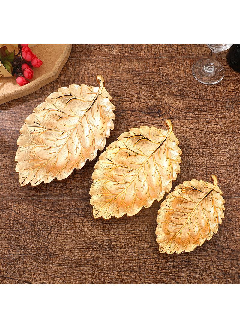 general 3-Piece Leaf Textured Snack Plate Home Living Room Snack Nut Decoration Fruit Plate Home Living Room Snack Nut Decoration Fruit Plate - Image 5