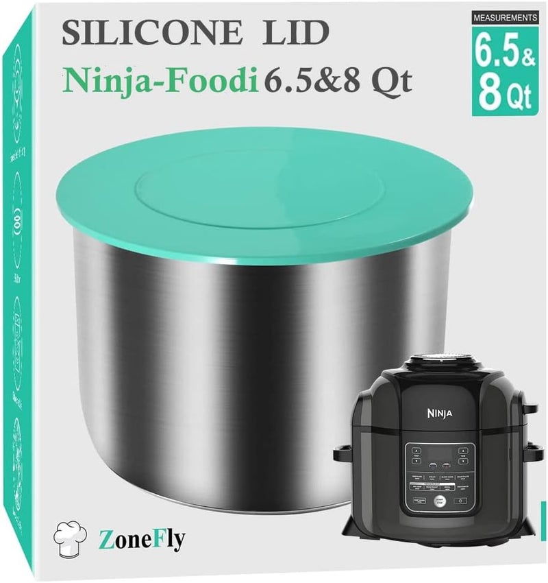 ZoneFly Silicone Lid Fits Ninja Foodi - 8 Quart & 6.5 Quart Inner Pot Cover for Ninja Foodi FD401/FD302/OS401/OS301/OP401/OP302 Best NinjaFoodi Sealing Lid for Pressure Cooker Pot Parts Accessories - Image 1