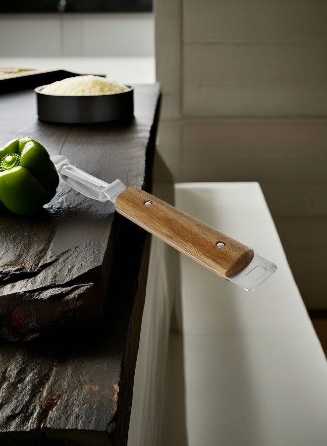 C&E Stainless Steel Peeler with Natural Wooden Grip  - Image 2