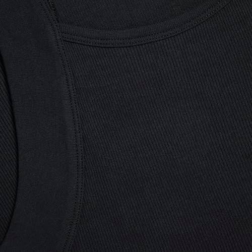 Evolve Men's Cotton Comfort Square Cut Tank Multi Pack, Black, Large - Image 2