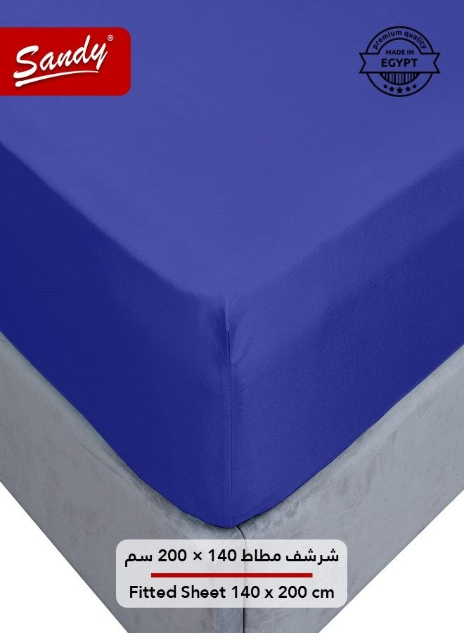 ساندي طقم شراشف سرير ساندي فاخر بجودة الفنادق شرشف مسطح وشرشف مطاط مع أغطية وسائد، طقم من أربعة قطع، شديد النعومة وجيد التهوية وبارد, مقاس نفر ونص دبل (205 × 243 سم & 140 × 200 +30 سم), نيلي - Image 5