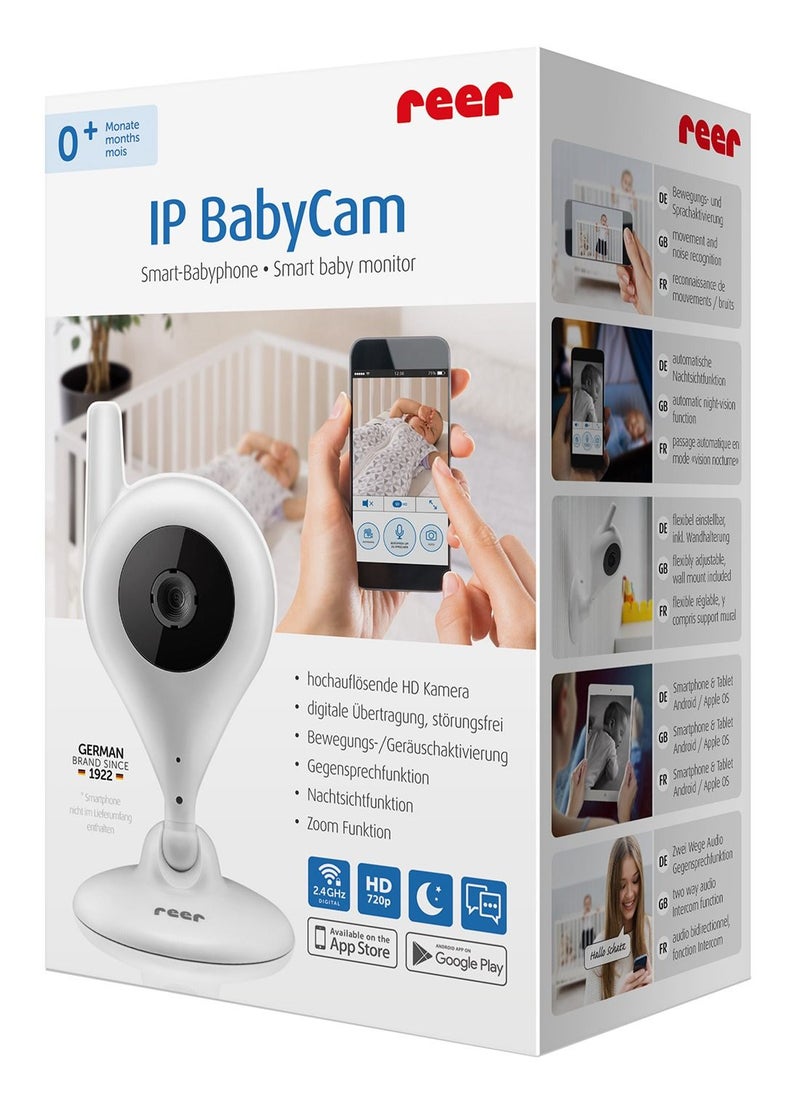 REER - IP BabyCam smart Video WiFi baby monitor, HD camera, Sensor, Apps connectivity, Two-Way Intercom Function, Night Vision Function - Image 1