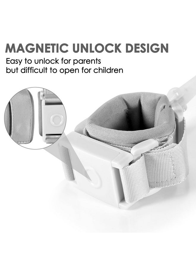 BETERTEK Anti Lost Wrist Link for Toddlers (6.56ft Gray) Toddler Leash for Kids with Magnetic Unlock Design Kid Leash with Reflective Strap for Boys and Girls Toddler Wrist Leash for Shopping Family Travel  - Image 1