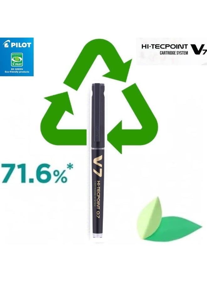 بايلوت قلم حبر جاف بايلوت V7 هاي-تك بوينت بنظام خرطوشة، أسود، قلم واحد مع خرطوشة حبر بديلة مجانية - Image 5